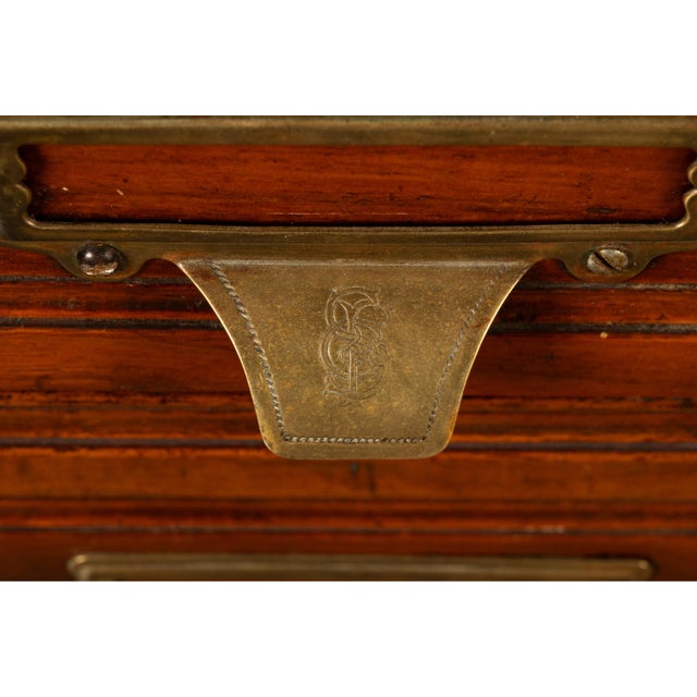 Antique Edwardian Walnut Six Drawer Shannon Filing Cabinet Co New York 1910 For Sale - Image 13 of 15