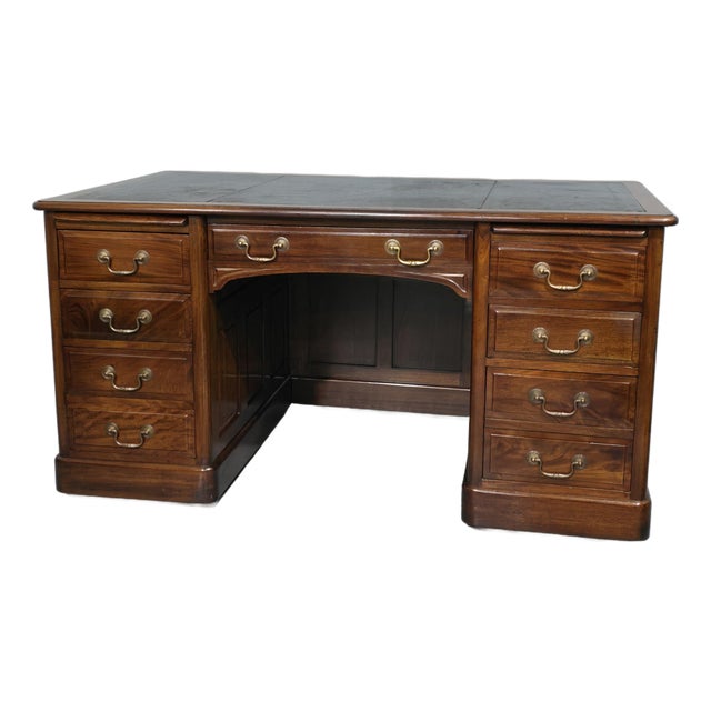 Mahogany Pedestal Desk, 1920 For Sale