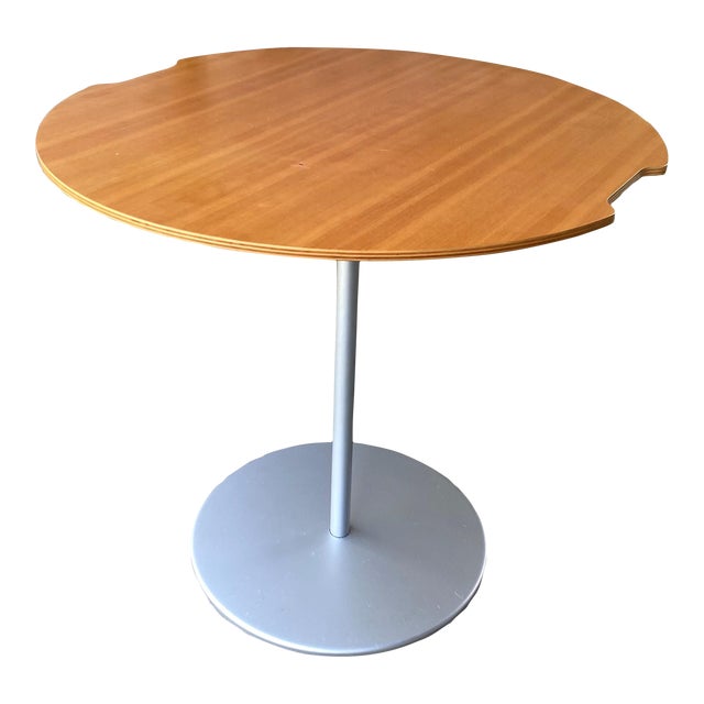 Late 20th Century Cassina Contemporary Modern Wood and Metal Side End Table For Sale