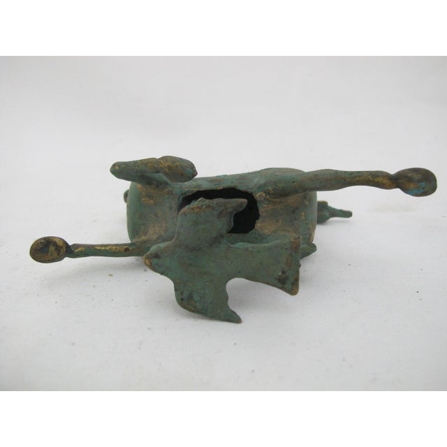 Green Chinese Bronze Flying Horse of Gansu Han Dynasty Style Figurine Sculpture For Sale - Image 8 of 12