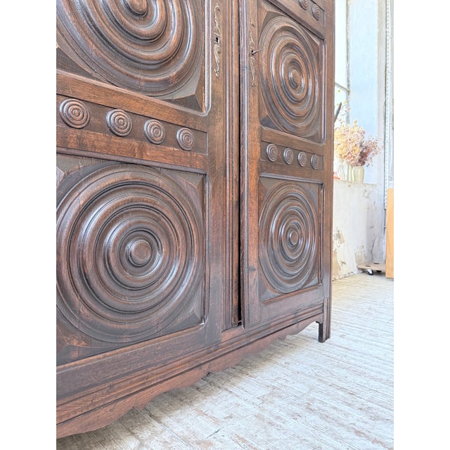 Basque Oak Wardrobe by Dudouyt, 1950s For Sale - Image 13 of 18
