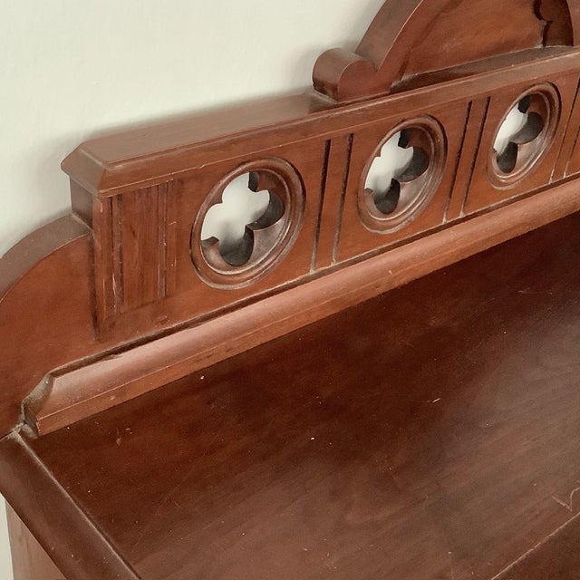 Auburn Late 19th Century East Lake Victorian Washstand 2 Piece Set With Wall Shelf For Sale - Image 8 of 17