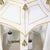 Three-Tier Pagoda Top Tole Lantern With Hanging Bells in White and Gold For Sale - Image 9 of 14