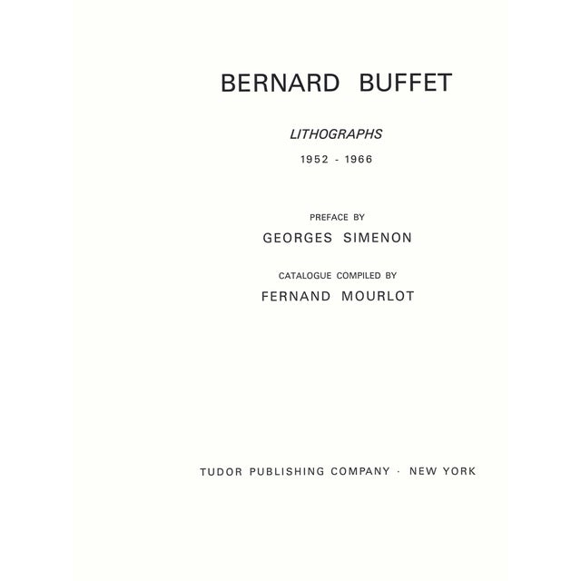 Abstract Original 1967 Lithograph "Le Bouquet Violet" (The Violet Bouquet) by Bernard Buffet For Sale - Image 3 of 4