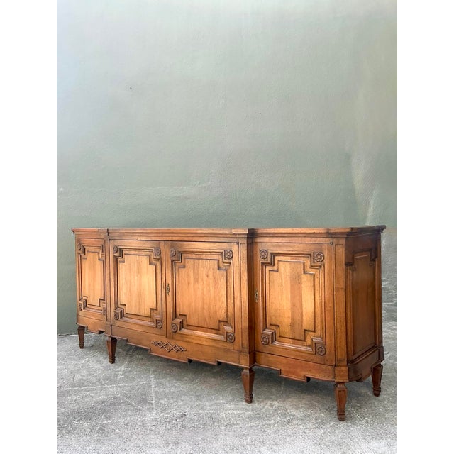 Vintage Notched Millwork Credenza For Sale In West Palm - Image 6 of 12