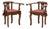 Pair of Lyre Form Back Walnut Tub Chairs For Sale