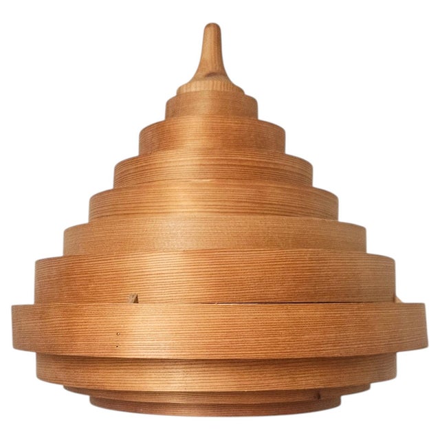 Mid-Century Veneer Pendant in the style of Hans-Agne Jakobsson, Denmark, 1970s For Sale - Image 15 of 15
