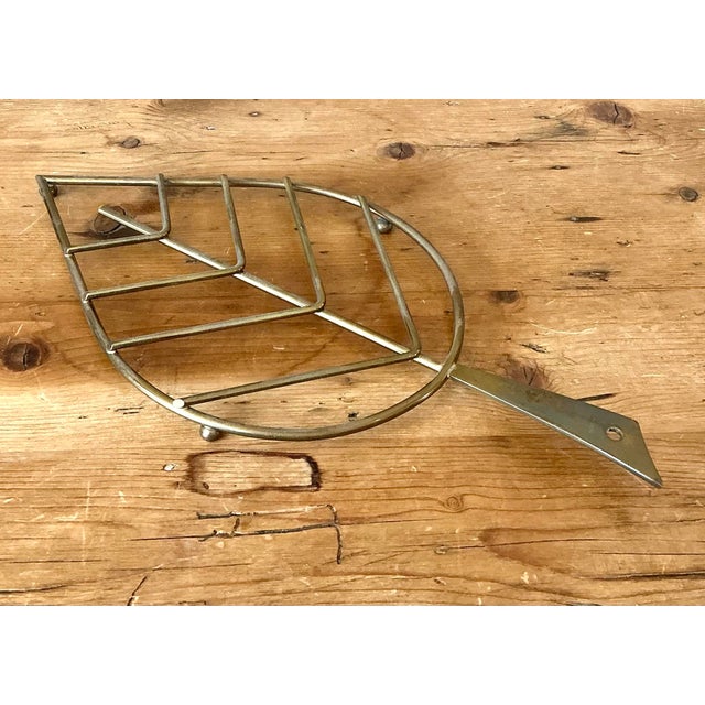 Metal Vintage Italian Brass Leaf Trivet - 195 For Sale - Image 7 of 12