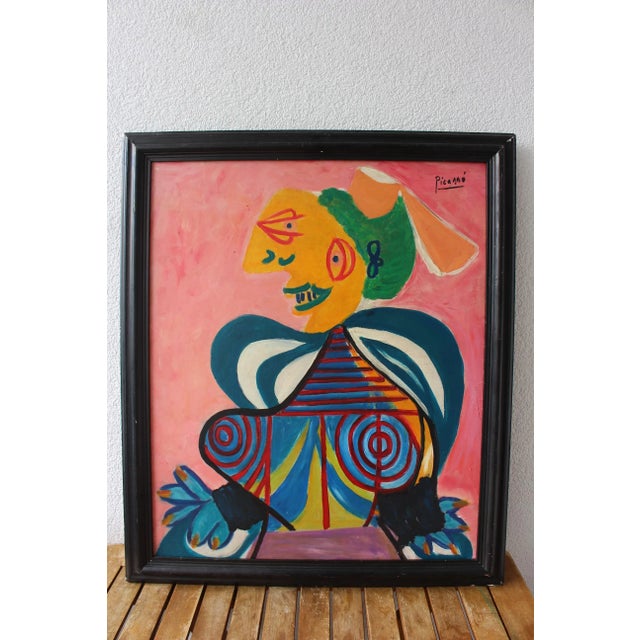 Mid-Century Modern Composition, Oil Painting, 1950s, Framed For Sale - Image 5 of 14