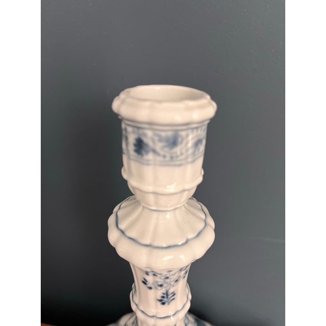 18th Century Meissen Blue Onion Candlestick Holder C. 1763-1774 For Sale - Image 9 of 12