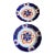 Antique Gaudy Welsh Crescent Pinwheel Flow Blue Plates, a Pair, Circa 1840s For Sale