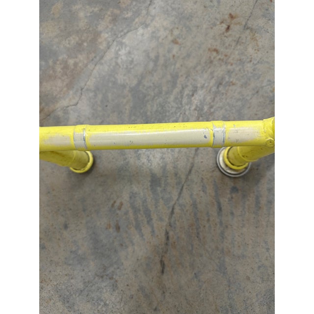 Vintage Kessler Industries Hollywood Regency Yellow Faux Bamboo Dining Table For Sale - Image 9 of 11