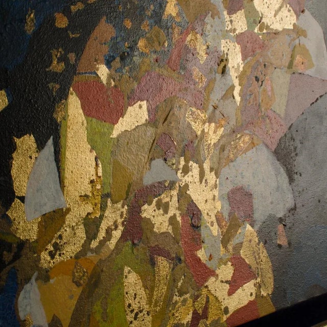 "Circus Tumblers" - Featuring a confetti of colors - Acrylic, oil, metal leaf and paint on canvas, signed lower right back...