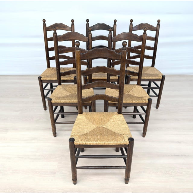 1960s French Farmhouse Dining Chairs – Set of 6 For Sale - Image 5 of 11