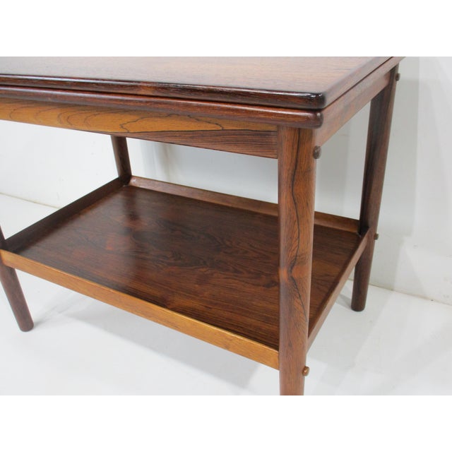 Grete Jalk Rosewood Swivel Top Side Table or Coffee Table by Poul Jeppesens Denmark For Sale - Image 10 of 12