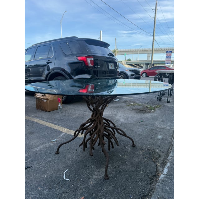 George Dell Inc Twisted Wrought Iron Tree Branch Dining Table Unsigned For Sale - Image 14 of 15