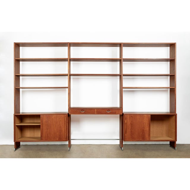 Mid-Century Modern Mid-Century Modern Teak Wall Unit Bookcase Ry100 by Hans Wegner for Ry Møbler, 1960s For Sale - Image 3 of 18
