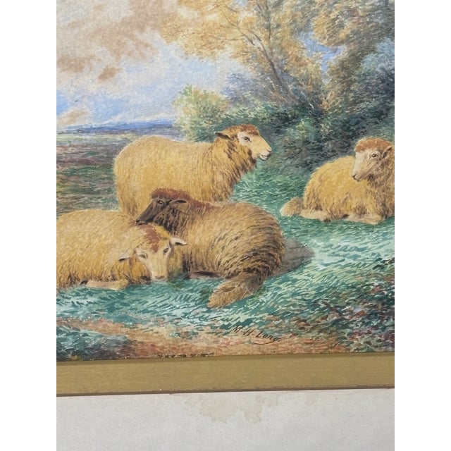 Late 19th Century Framed English Pastoral Watercolor For Sale - Image 5 of 5