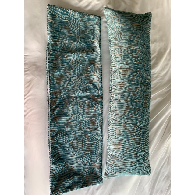 2020s Textured Seafoam Lumbar Pillow For Sale - Image 5 of 6