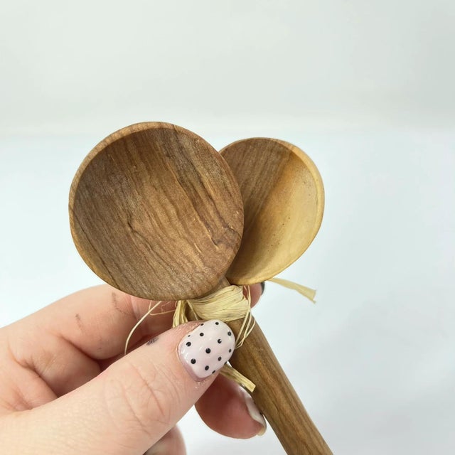 Wood Early 20th Century 2 Maasai Olivewood and Bone Handle Spoons Kenya For Sale - Image 7 of 7