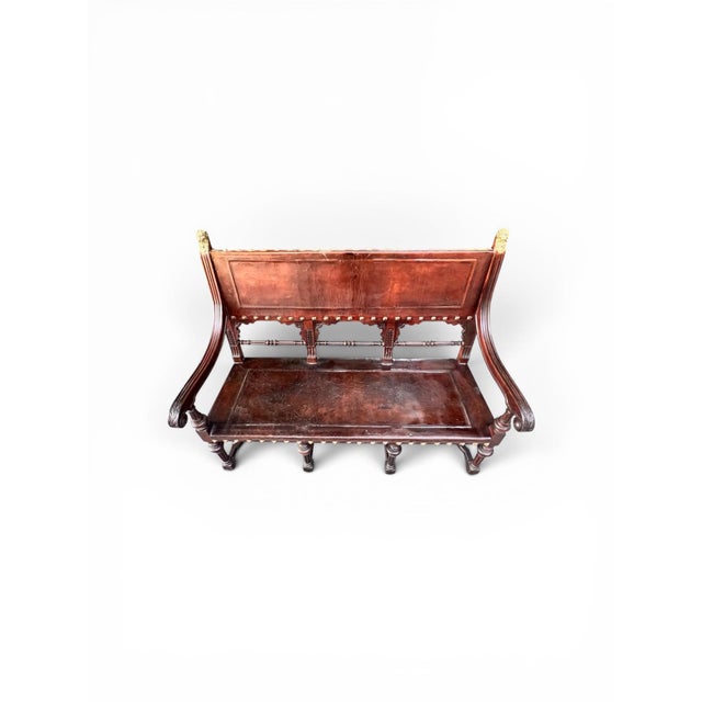 Late 18th Century Spanish Leather Bench For Sale In Boston - Image 6 of 11