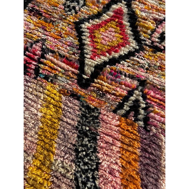 Mid-Century Modern Berber Moroccan Runner Rug – Handmade Wool Hallway Rug, Long Narrow Runner For Sale - Image 3 of 5