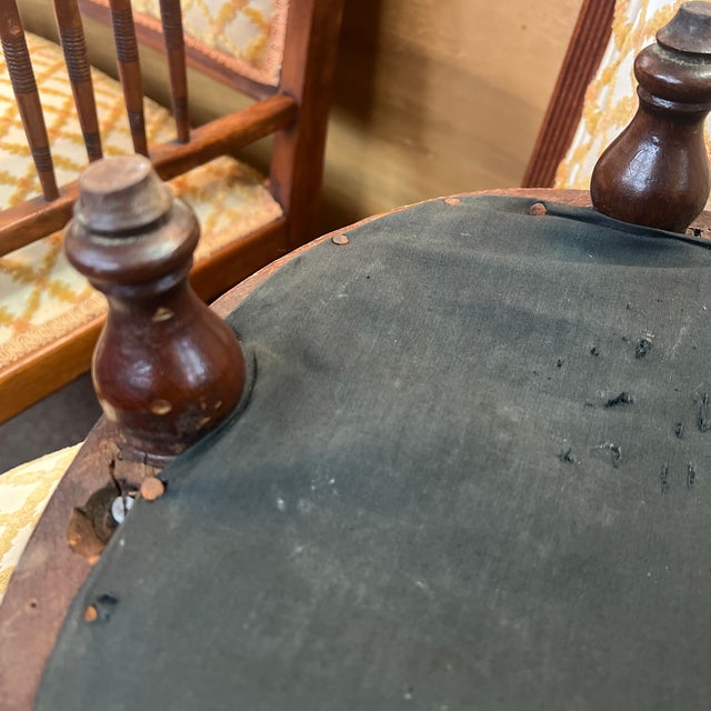 French Needlepoint 19th Century Footstool Rare Phoenix Bird Motif For Sale - Image 9 of 9