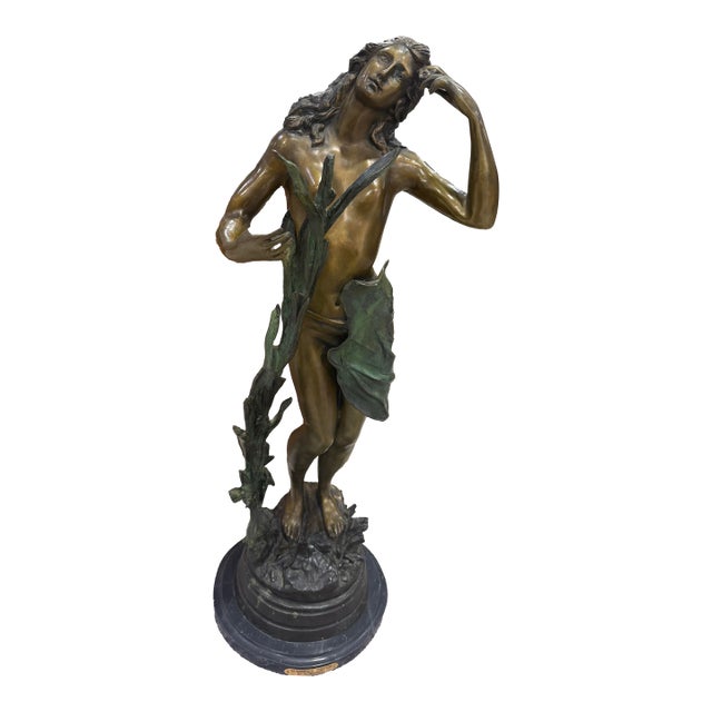 Bronze Auguste Moreau's "Summer Dreams" 36in Moreau Sculpture Signed For Sale