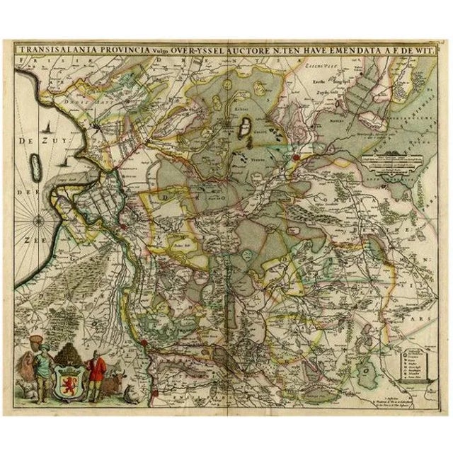 Antique Map of Overijssel from De Wit, 1680 For Sale