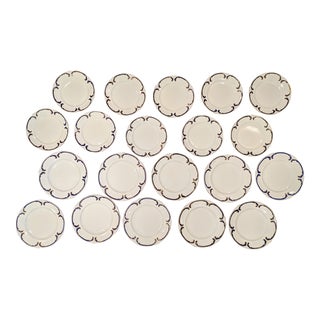 Early 20th Century Tiffany & Co. China England Coalport Similar to Balmoral Castle Pattern Less Garter Belt Plates- Set of 20 For Sale