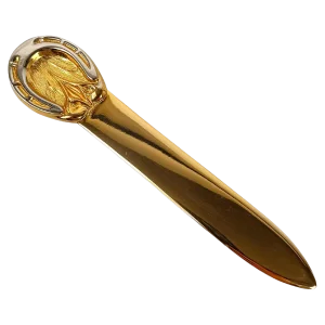 Horseshoe Letter Opener in Brass & Chrome by Gucci, 1970s