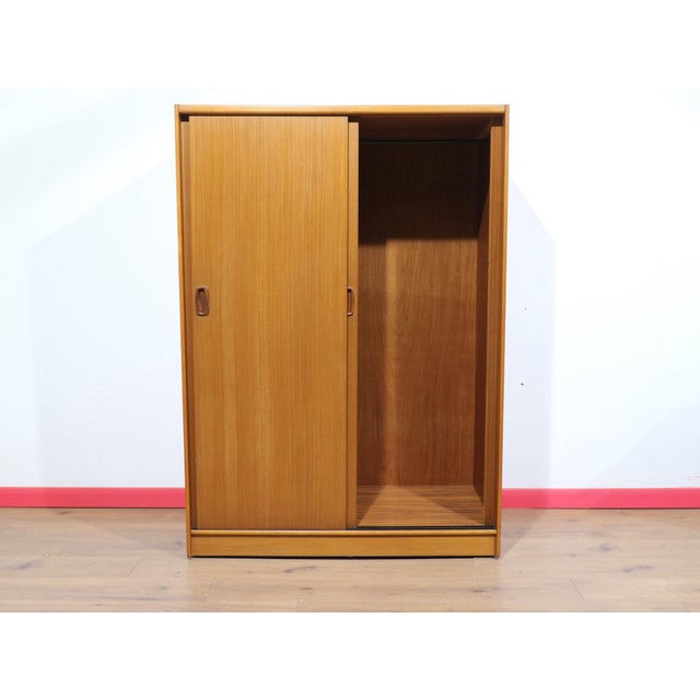 Mid Century Modern Vintage Teak Sliding Door Armoire Wardrobe in the Style of Austinsuite Danish Style For Sale - Image 10 of 14