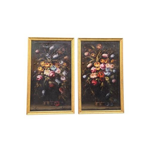 Modern J. Palomar, Floral Still Lifes, 1964, Oil on Canvas For Sale - Image 3 of 16