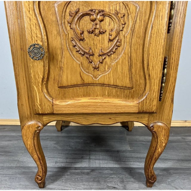 Vintage French Bedside Table in Oak For Sale - Image 6 of 9