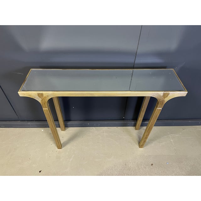 Gold Mirrored and Gilt Wood Console from Deknudt, Belgium, 1970s For Sale - Image 8 of 10