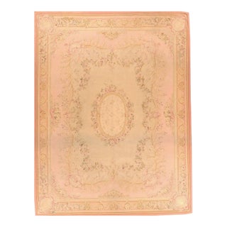 Antique Aubusson Carpet France Late 19th Century 12.5 X 16.2 For Sale