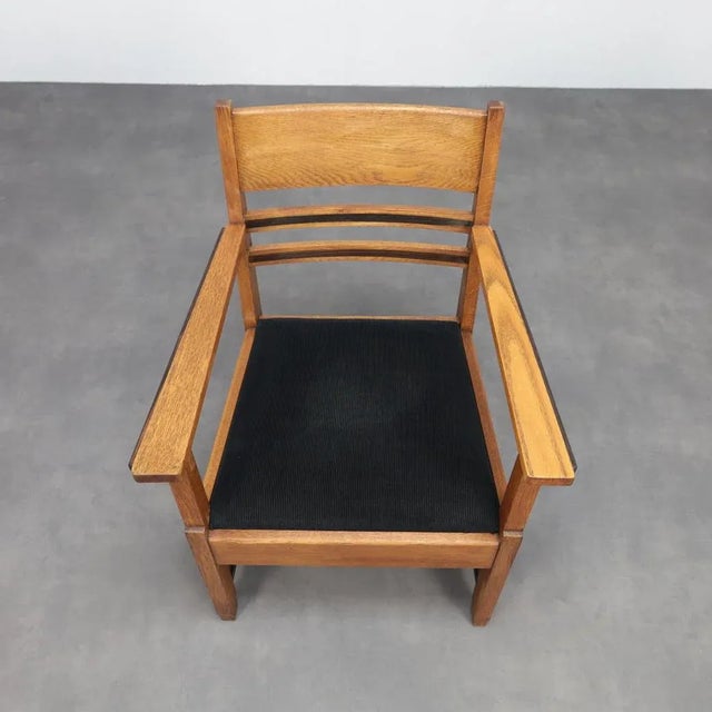 Wood Art Deco Armchairs in Oak and Coromandel attributed to l.O.V. Oosterbeek, 1930s, Set of 2 For Sale - Image 7 of 11