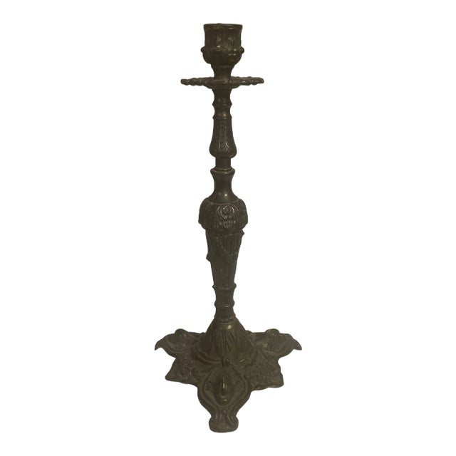 Antique Metal Candle Holder For Sale