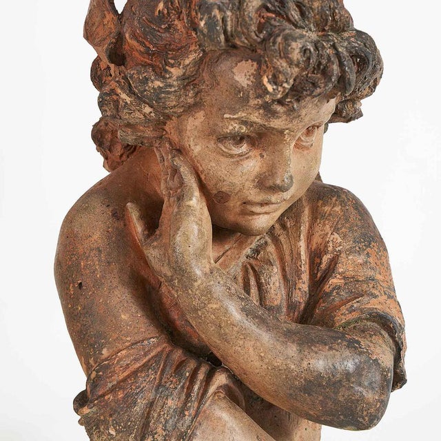 Terracotta Children, Late 19th Century, Set of 2 For Sale - Image 4 of 7