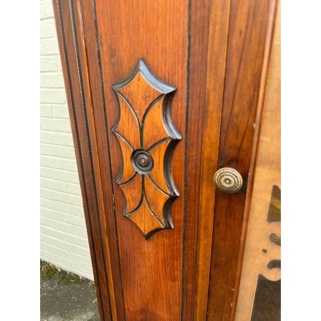Early 20th Century Jacobean Revival Style Walnut Display China Cabinet For Sale - Image 4 of 14