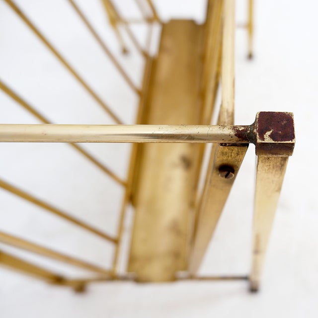 Gold Neoclassical Brass Magazine Rack from Maison Jansen, 1940 For Sale - Image 8 of 15