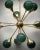 Mid-Century Spherical Green Glass and Brass Sputnik Chandelier, 2000s For Sale - Image 4 of 8