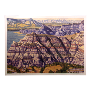 Gordon Mortensen "Painted Canyon" Signed Numbered Woodcut Art Southwestern 1988