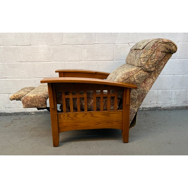 Late 20th Century Pair of Mission Style Reclining Lounge Chairs For Sale - Image 13 of 15