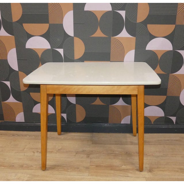 Small Vintage Kitchen Table in Wood, 1950s For Sale - Image 14 of 14