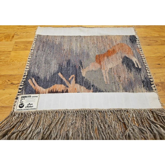 African Vintage Handwoven African Tapesty Wall Art, Reflection in Pond Mohair, Lesotho For Sale - Image 3 of 10