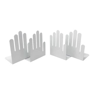 Set of Four Metal Hand Bookends by Spectrum Designs For Sale