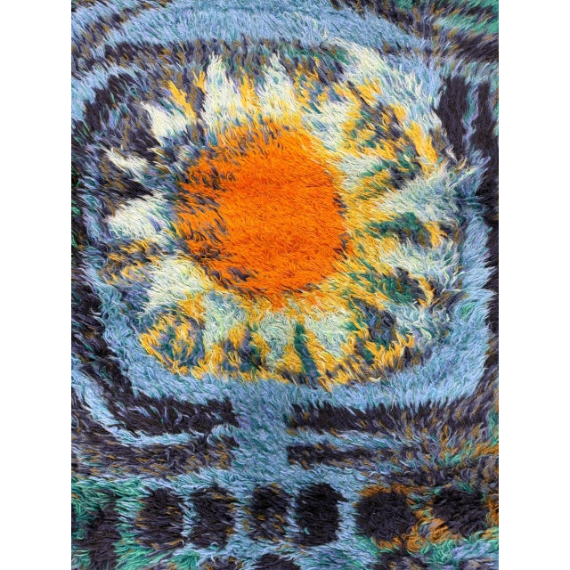 Mid-20th Century Scandinavian Rya Shag Rug 3'2" X 5'2" For Sale In Washington DC - Image 6 of 8