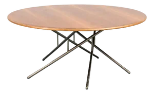 Vintage Wooden Metal Tubular Coffee Table, 1950s