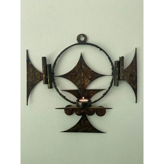 Beautiful Metal (acid treated) Candleholder, created by Henrik Horst Denmark, ca. 1970s. I have official proof of...